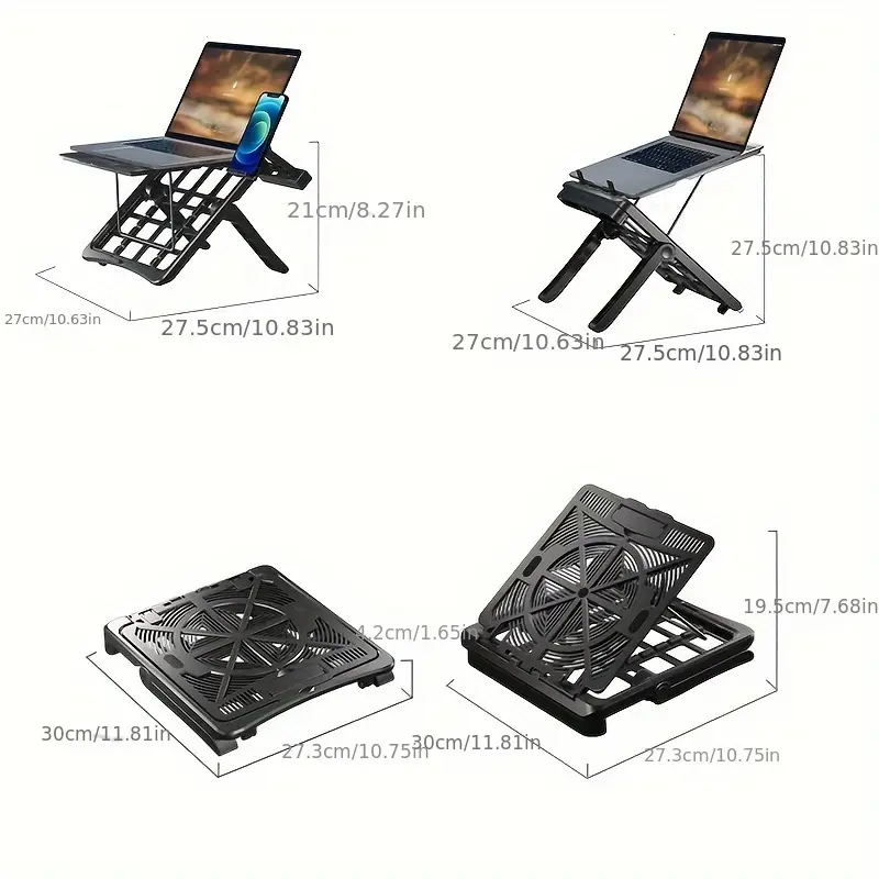 product-Black plastic multi purpose laptop stand
