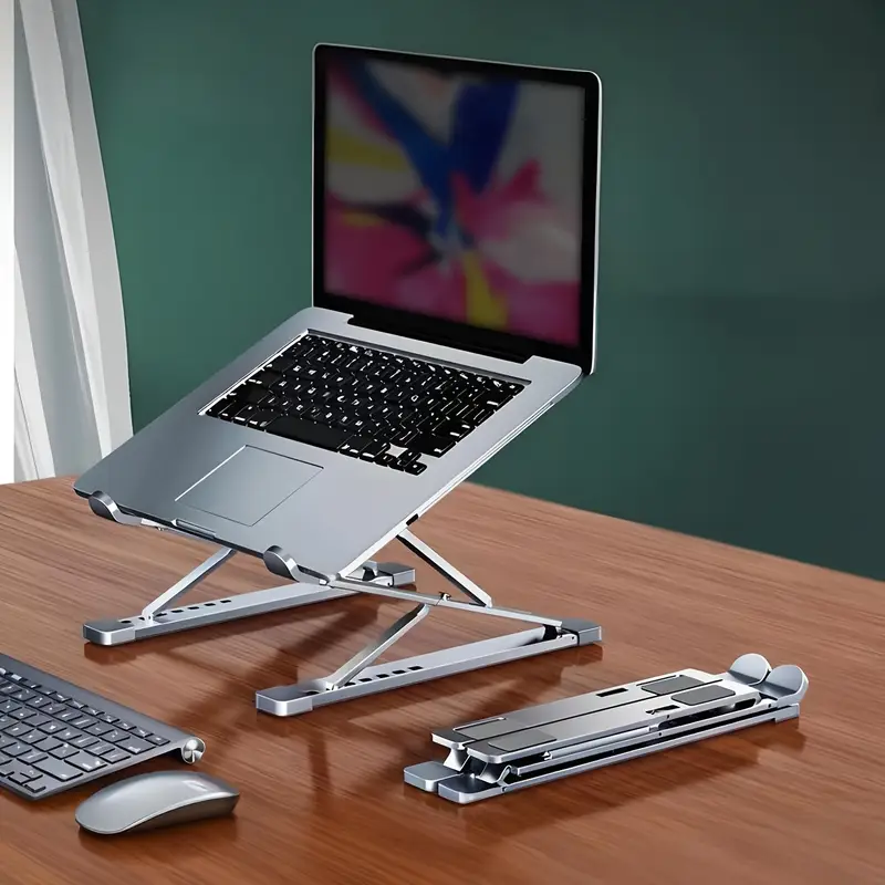 product-Silver aluminium multi purpose laptop stand